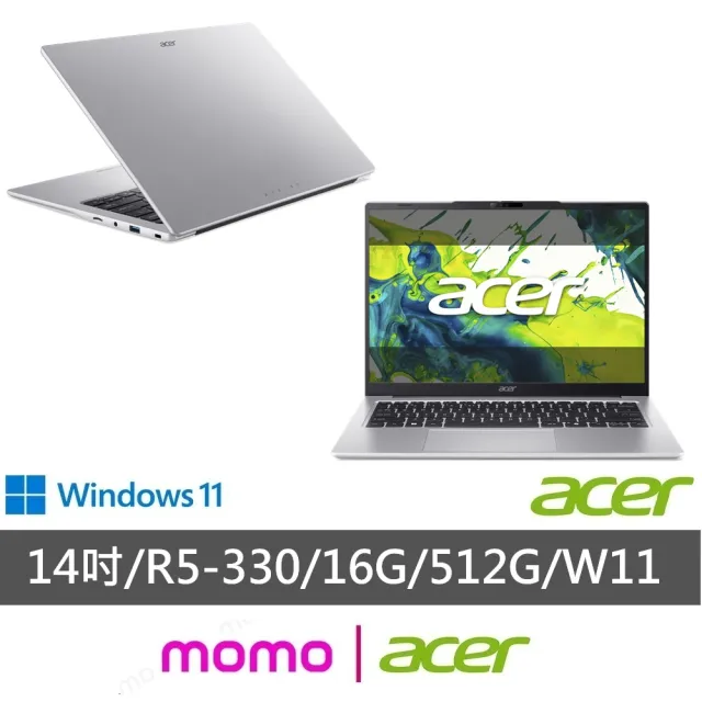 【Acer】Office2024★14吋AMD輕薄AI效能筆電(Aspire Lite/AL14-61P-R2G3/Ryzen AI 5 330/16G/512G/W11)
