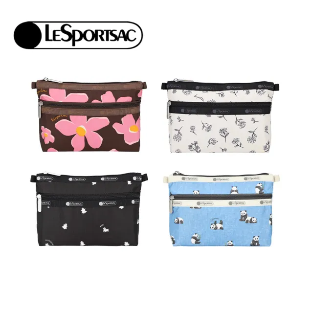 【Lesportsac】2026秋季新品 Cosmetic Clutch 雙層拉鍊化妝包(7105)