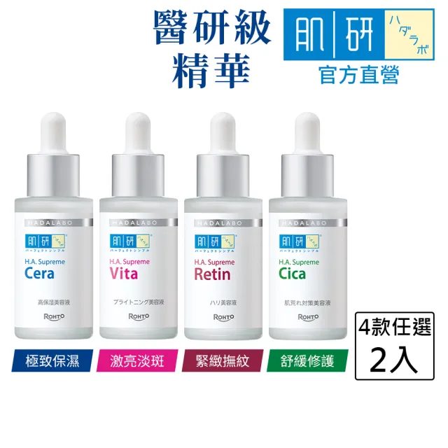 【肌研】H.A. Supreme精華系列 30mL x2入(玻尿酸 維他命C 淡化斑點 補水 保濕)