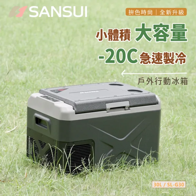 【SANSUI 山水】公司貨 LG壓縮機 行動冰箱30公升 移動冰箱 戶外露營 急速製冷 極凍 露營冰箱 出遊 SL-G30