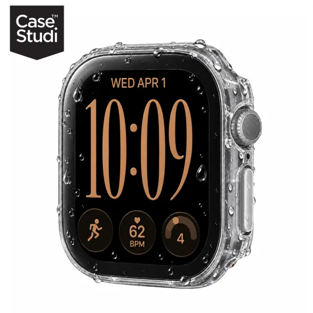 【Casestudi】AppleWatch 12 42mm 鋁合金/鈦金屬機型 Waterproof 防水透明玻璃錶殼 (42mm Watch 12)