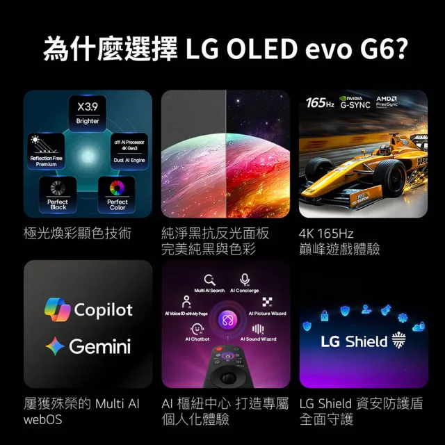 【LG 樂金】家電快配★55型 OLED evo G6 零間隙藝廊系列 4K AI物聯網智慧顯示器(OLED55G6PTA)