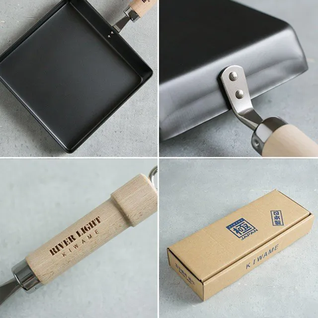 【PREMIUM 極】日本製窒化鐵玉子燒調理鍋18x18cm 大型(不易生鏽無塗層極鐵鍋/極PREMIUM系列)