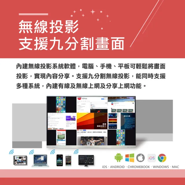 【PERSONA 盛源】65型 KTA-PRO-FULL系列 多點觸控螢幕(內建電子白板 安卓14)