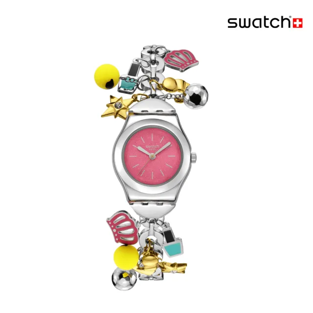 【SWATCH】THE CHARM OF MOM 金屬手錶/女錶/瑞士製造 YSZ101G (25mm)