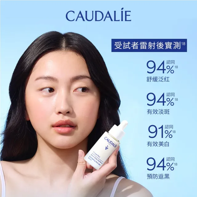 【CAUDALIE 歐緹麗】葡萄蔓極緻亮白精華液 30ml(小奶瓶/亮白淡斑/7日有感)