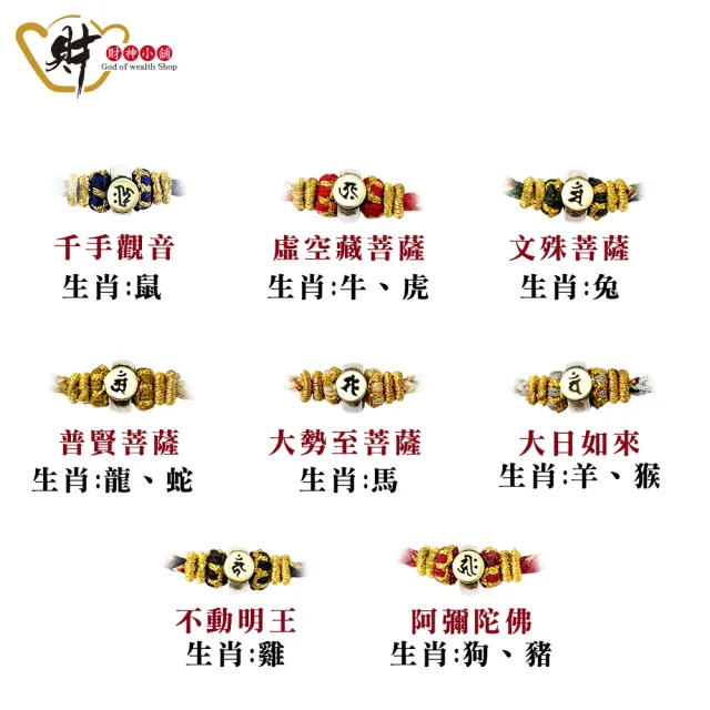 【財神小舖】生肖 本命佛 護身五色線手鍊  八大守護神本命年 八款任選 (已開光 開運 轉運 平安)