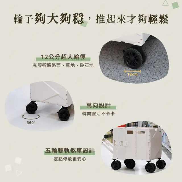 【Arlink】TL142 中輪定向雙格擴充式 寵物多功能推車 140L(折疊車/折疊購物袋推車/折疊拖車/買菜推車)