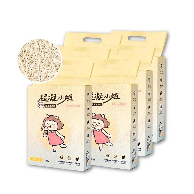 【超凝小姐】mo獨家 益生菌消臭條型豆腐砂 2.4kg*6入 淡雅奶香/春露白茶 (根除臭源/低粉塵/豆腐砂)