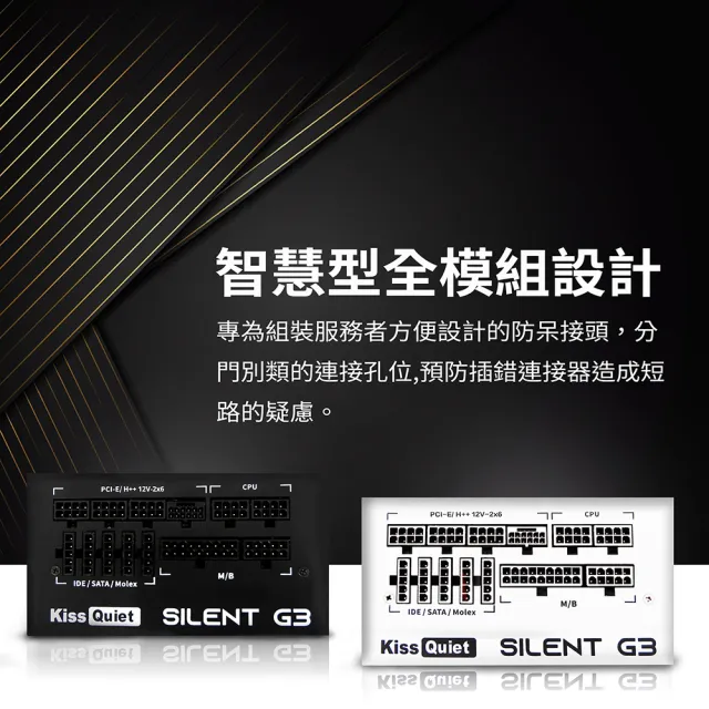 【KISS QUIET】凱斯克 Silent G3-純白 750W-ATX 3.1(金牌 全模組 電源供應器  PCIE5.1)