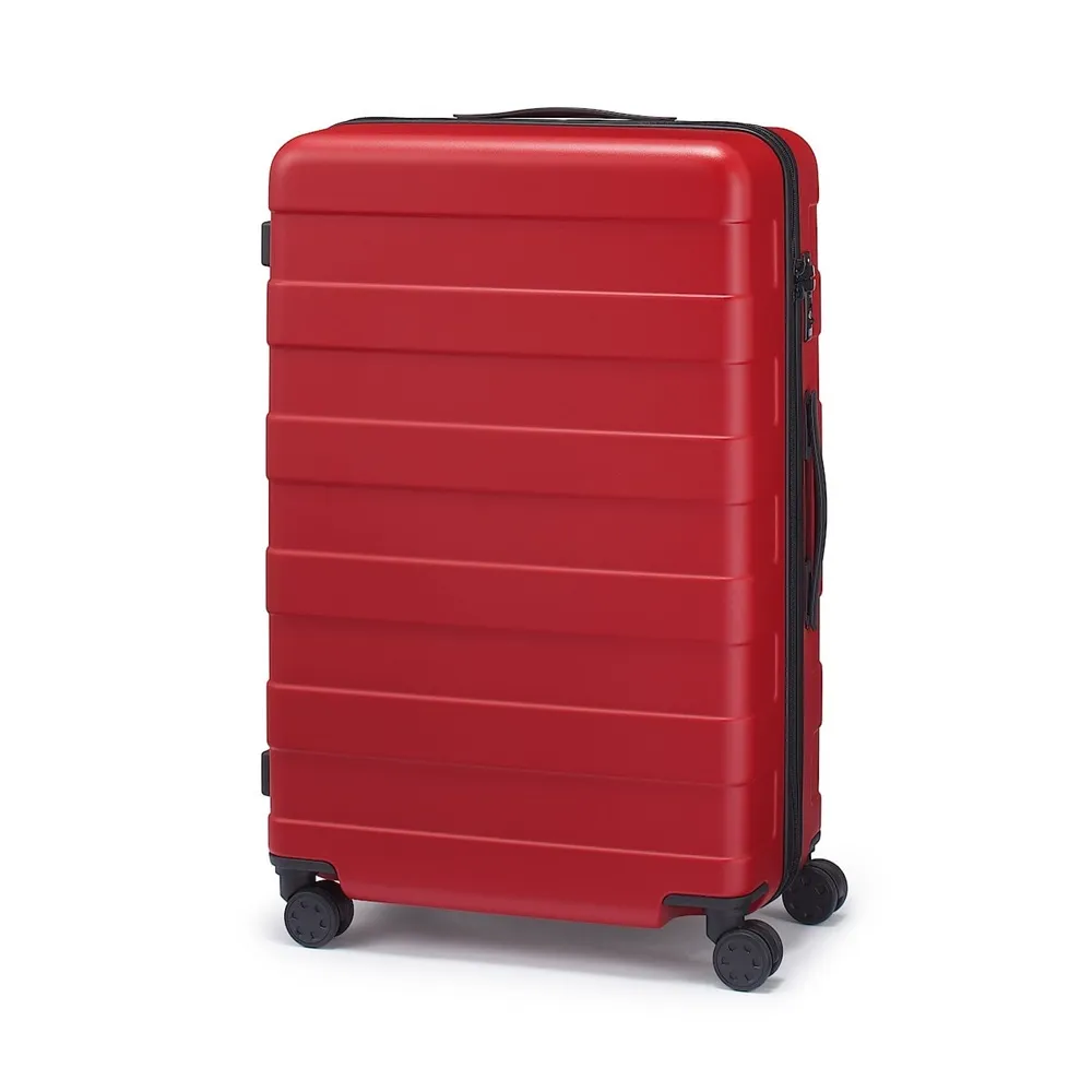【MUJI 無印良品】四輪硬殼止滑拉桿箱75L(紅色/黑色)