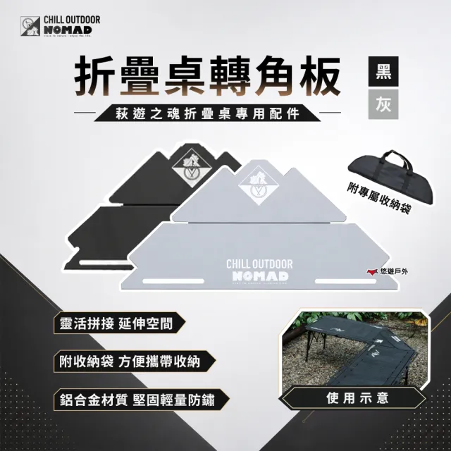 【Chill Outdoor】萩游之魂 折疊桌轉角板 5單位桌配件 萩游之魂配件 系統桌配件 露營 悠遊戶外