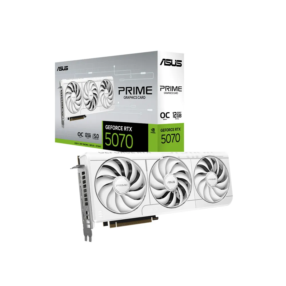 【ASUS 華碩】PRIME-RTX5070-O12G-WHITE 顯示卡+華碩 ROG STRIX LC III 240 ARGB 白龍三代