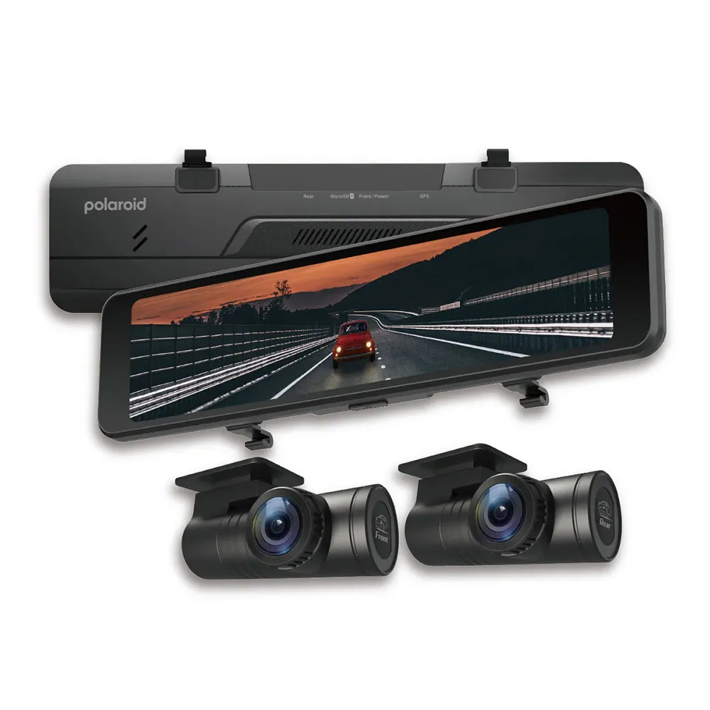 【Polaroid 寶麗來】DS1205WGS 前4K+後2K 附128G 星光夜視電子後視鏡汔車行車記錄器 (B01)
