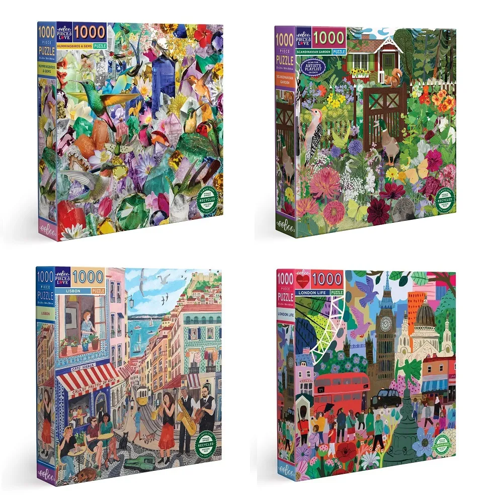 【eeBoo】1000 Piece Puzzle 1000片拼圖 I6.(幼兒童男童女童大人桌遊遊戲拼圖- 四款可選)