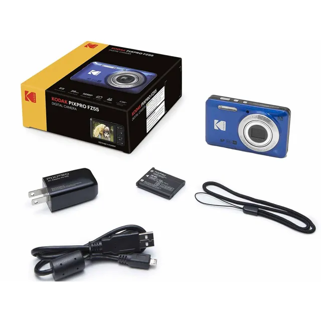 【Kodak 柯達】PIXPRO FZ55 FRIENDLY ZOOM 5倍光學變焦數位相機 28mm廣角鏡頭(原廠公司貨)