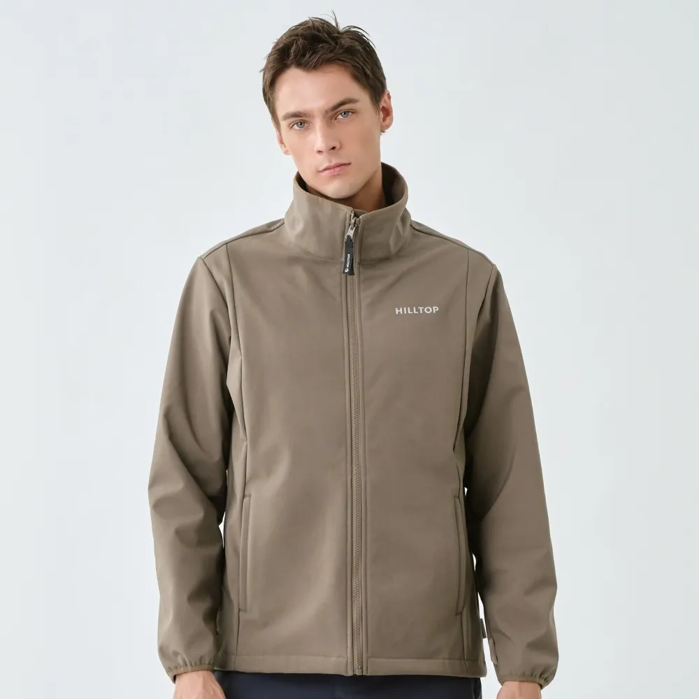 【Hilltop 山頂鳥】WINDSTOPPER 3L防風透氣保暖刷毛外套 (可銜接GORE-TEX外件) 男款 棕綠｜PH22XM66ECM0