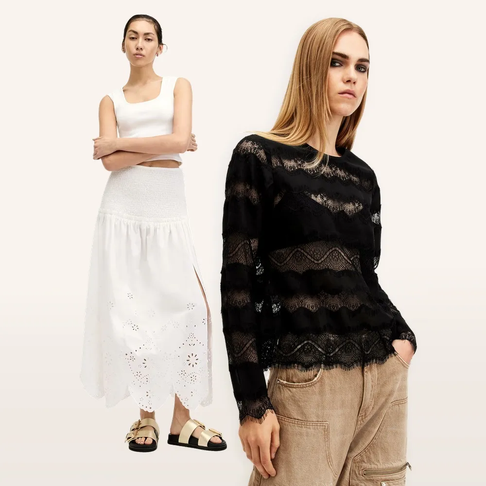 【ALLSAINTS】羊毛混紡緹花針織外套 洋裝斜背包 (多款任選)