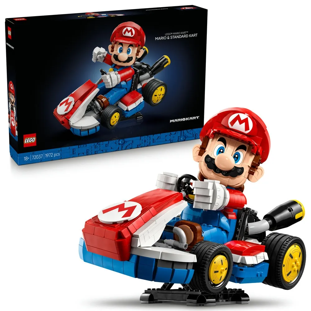 【LEGO 樂高】超級瑪利歐系列 72037 瑪利歐賽車: 瑪利歐＆標準車(瑪利歐賽車 汽車模型 賽車玩具 積木)