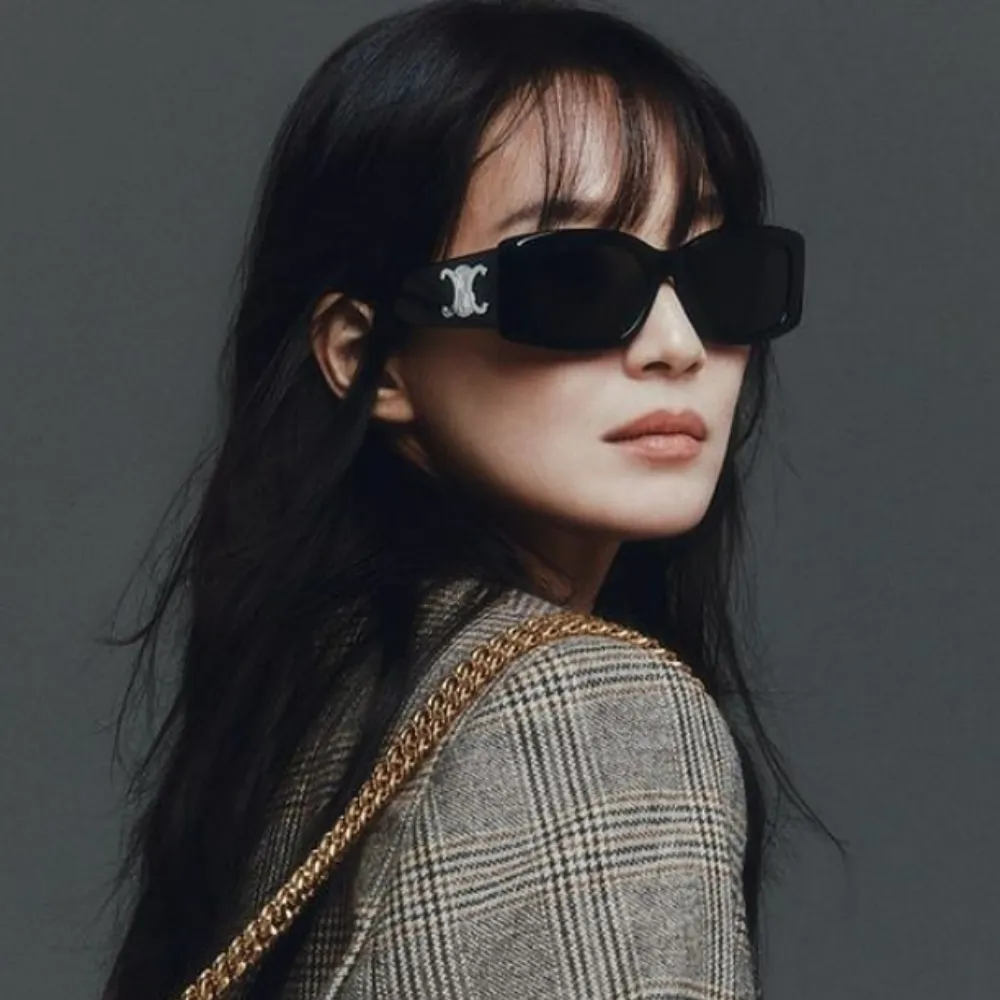 【CELINE】凱旋門方形膠框抗UV太陽眼鏡(CL40282U-01A)