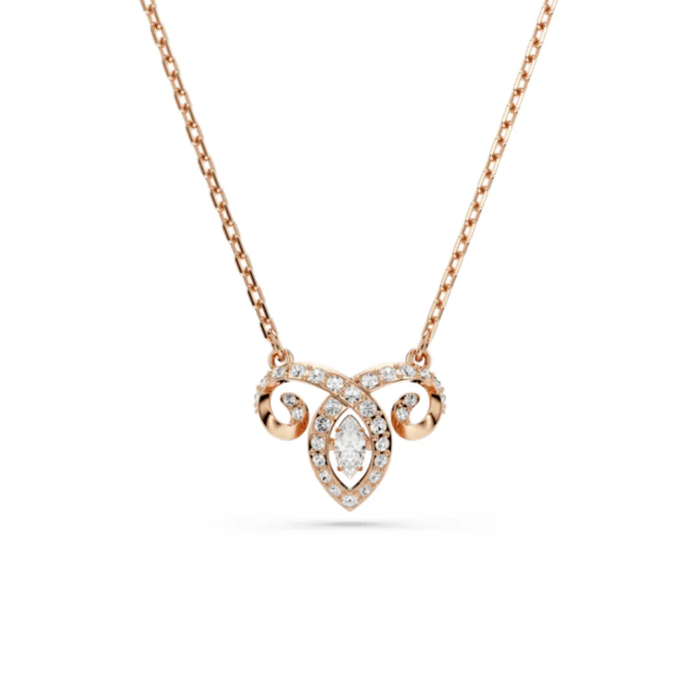 【SWAROVSKI 施華洛世奇】官方直營 十二生肖- 羊年鏈墜 混合式切割 白色 鍍玫瑰金色 | 5753321