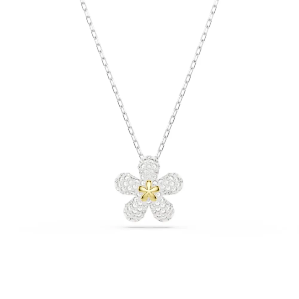 【SWAROVSKI 施華洛世奇】官方直營 Tough 花朵鏈墜 密鑲 白色 多種金屬潤飾 | 5750793