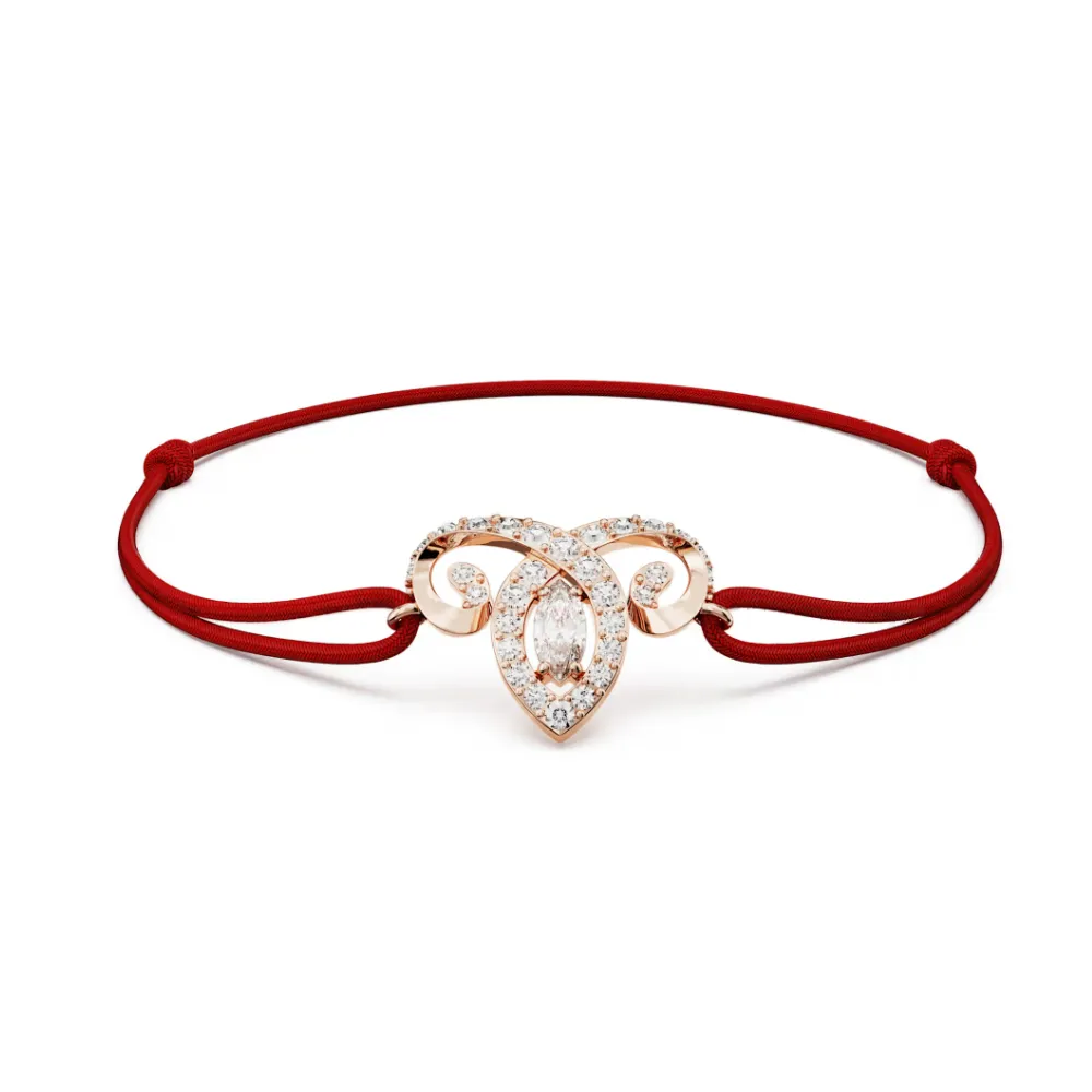 【SWAROVSKI 施華洛世奇】官方直營 十二生肖- 羊年紅線手鏈 混合式切割 紅色 鍍玫瑰金色 | 5753324