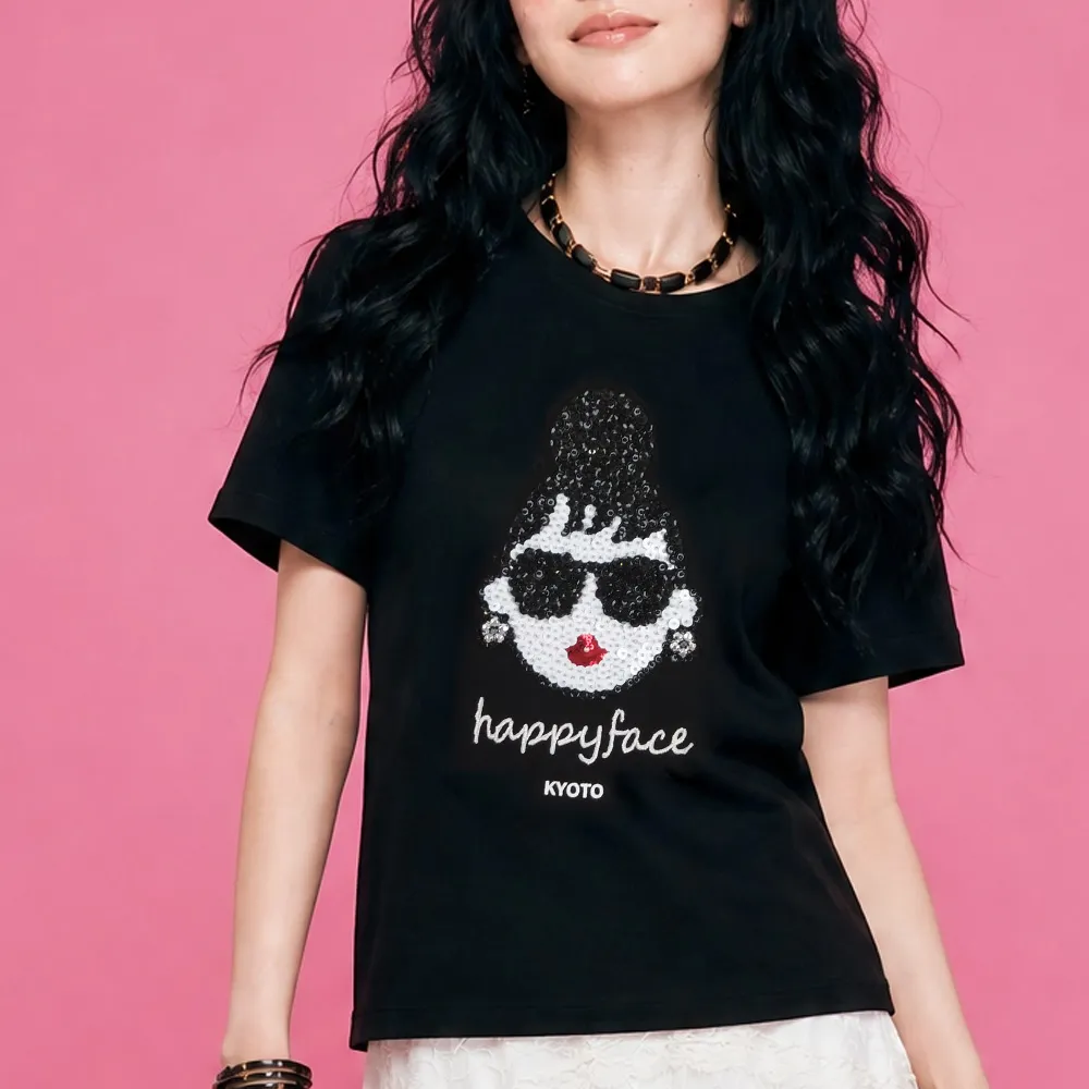 【HAPPYFACE】怪時尚EMMA IP T恤 側邊開叉上衣 時尚好搭配 (F29284)