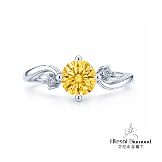 【Alesai 艾尼希亞】黃彩鑽 1克拉鑽戒 黃鑽 培育鑽石 (3EX 車工 FANCY VIVID YELLOW)