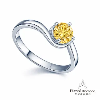 【Alesai 艾尼希亞】黃彩鑽 1克拉鑽戒 黃鑽 培育鑽石 (3EX 車工 FANCY VIVID YELLOW)