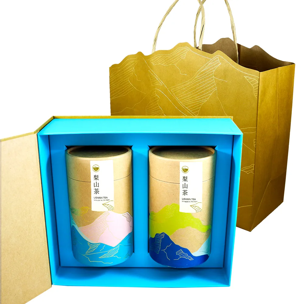 【龍源茶品】茶山漫遊梨山高山茶葉禮盒2罐組(150g/罐-共300g/附提袋/梨山烏龍茶/頂級禮盒/中秋送禮推薦)