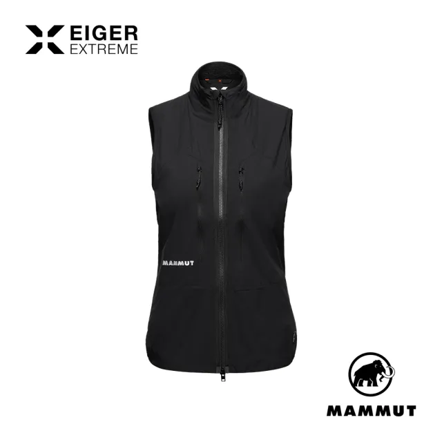 【Mammut 長毛象】Eiger Nordwand IN Flex Air Vest 極限艾格防潑透氣保暖立領背心 黑色 女款 #1013-04040