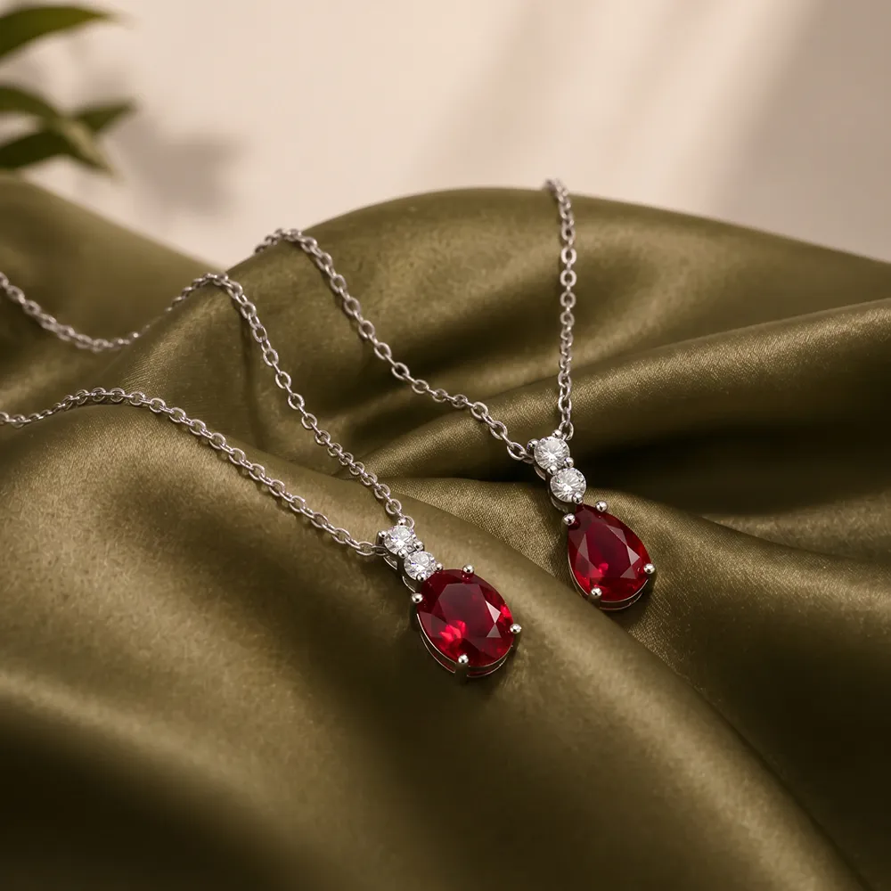 【City Diamond 引雅】『紅樺』14K 天然紅寶石 20分 白K金 鑽石 墜子 項墜 項鍊-兩款任選(璀璨流光系列)