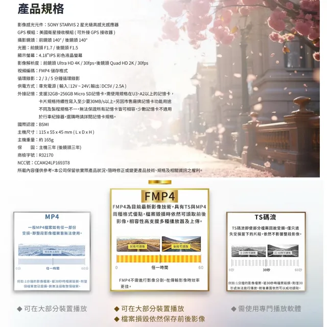 【Abee 快譯通】V92AGH 行車紀錄器 WIFI 雙鏡頭前4K後2K 科技執法(Sony星光夜視二代 贈64Ｇ記憶卡)