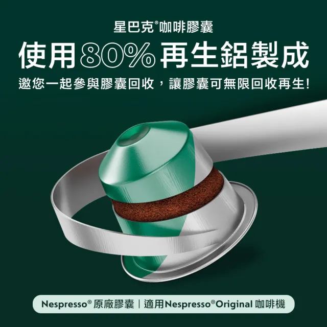 【STARBUCKS 星巴克】咖啡膠囊10顆x5盒組(口味任選) 僅適用於Nespresso Original膠囊咖啡機