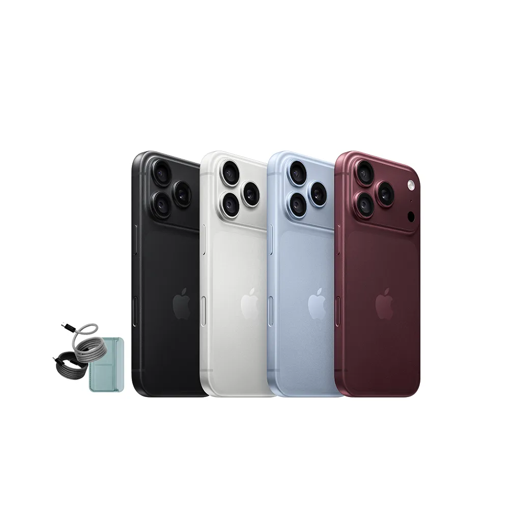 【Apple】iPhone 18 Pro(256G/6.3吋)(磁吸皮革支架+編織線組)