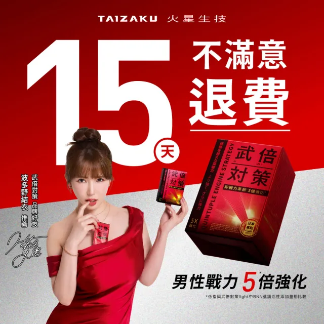 【TAIZAKU 火星生技】武倍對策5入 14包/盒(波多野結衣限定組合 日本專利BNN蕉護活性 精胺酸 鋅 非馬卡)
