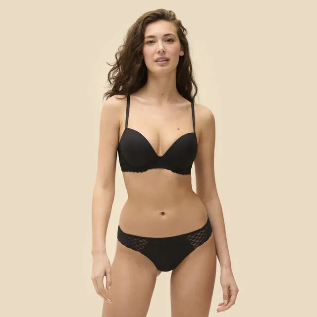 【Simone Perele 西蒙佩兒】集中內衣｜SUBTILE 奧妙 法式體雕 法國精品 集中托高 經典黑 深色內衣
