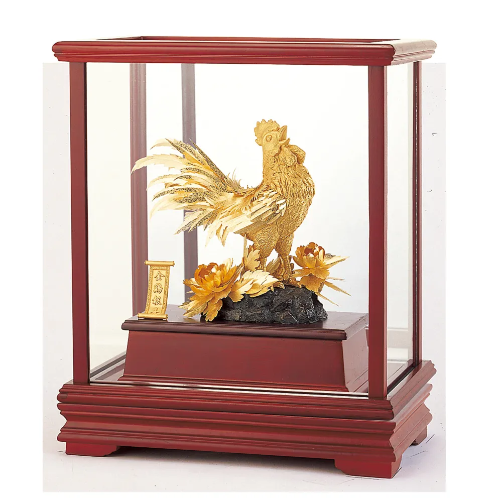 【開運陶源】純金 立體金箔櫥窗禮品(金雞報喜)