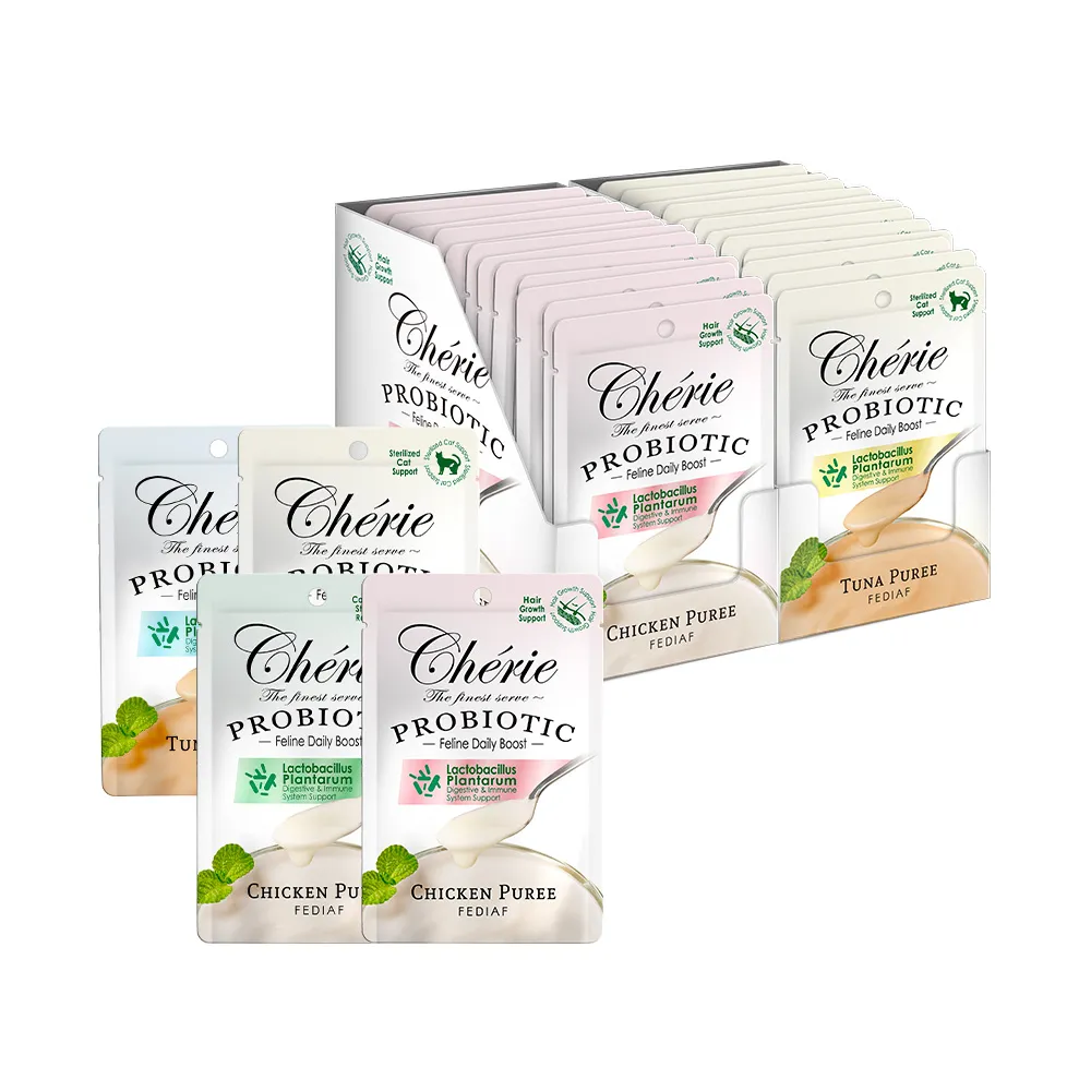 【Cherie 法麗】乳酸菌主食貓餐包系列 8種功能口味 40g X24包/1箱(貓咪主食/功能保健/餐包/乳酸菌)