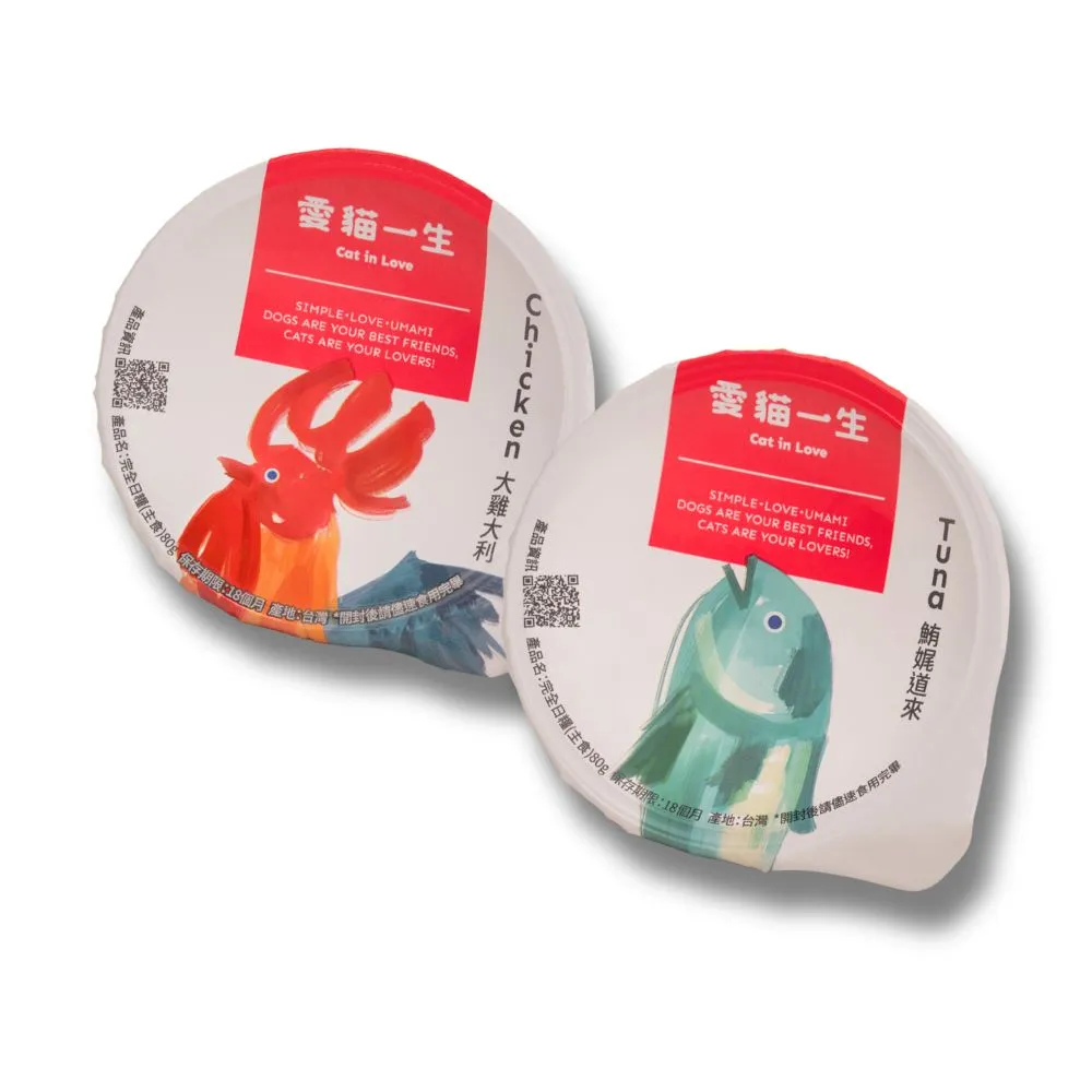 【愛貓一生】雞魚各半主食杯24入組（貓咪主食80g/杯＊24入）