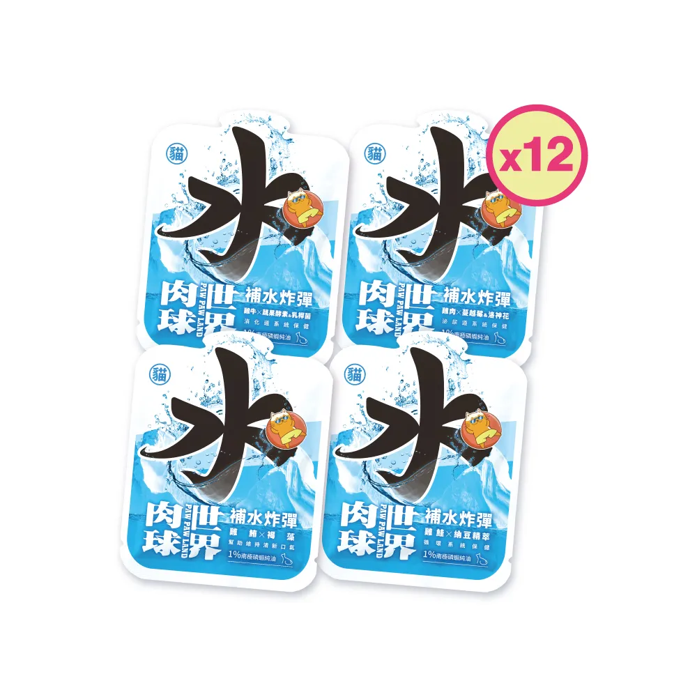 【PAW PAW LAND 肉球世界】補水炸彈主食餐包45gx12入(貓咪主食餐包)