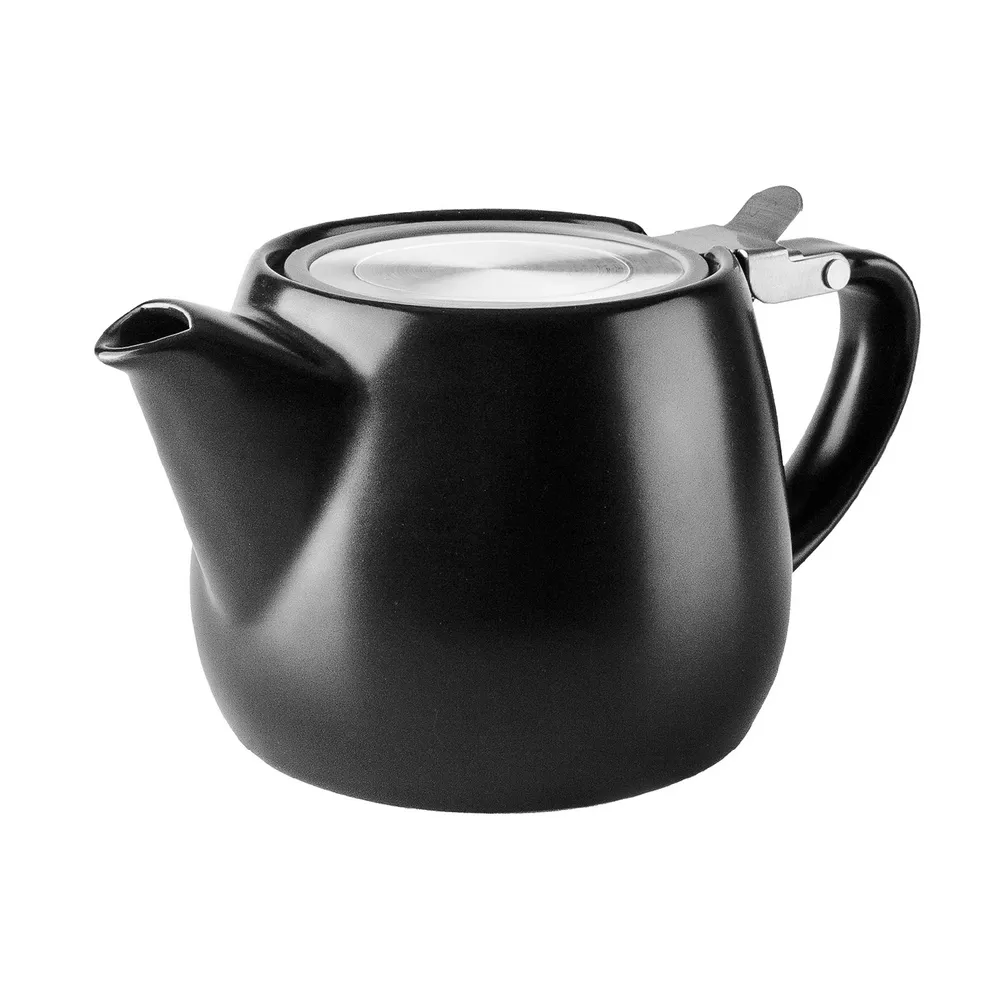 IBILI】西班牙Luxor瓷製濾茶壺霧黑540ml / 泡茶壺沖泡壺茶水分離壺茶具
