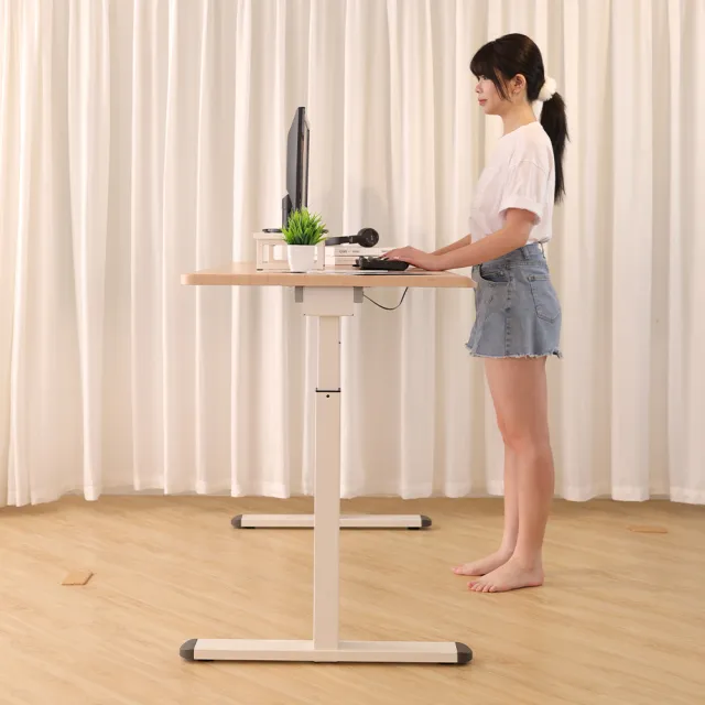 【KAKU 健康生活】(優仕款)電動升降桌-圓邊 日本馬達 120 x 60 cm(台灣製造/五年保固/書桌/辦公桌/工作桌)