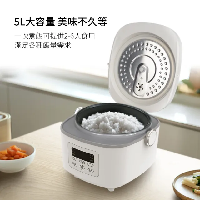 【DIKE】HKE340 5L多功能萬用電子鍋(煮/瀝/蒸三段低醣烹飪)