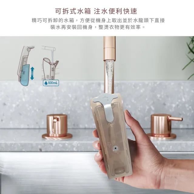 買一送一【Electrolux 伊萊克斯】1400瓦 極淨呵護700兩用手持式蒸氣掛燙機 堅果棕(E7GS2-72WB)