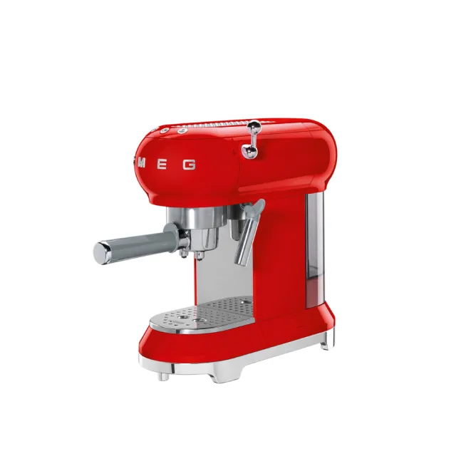 【SMEG】義大利半自動義式咖啡機-魅惑紅(ECF01RDUS)