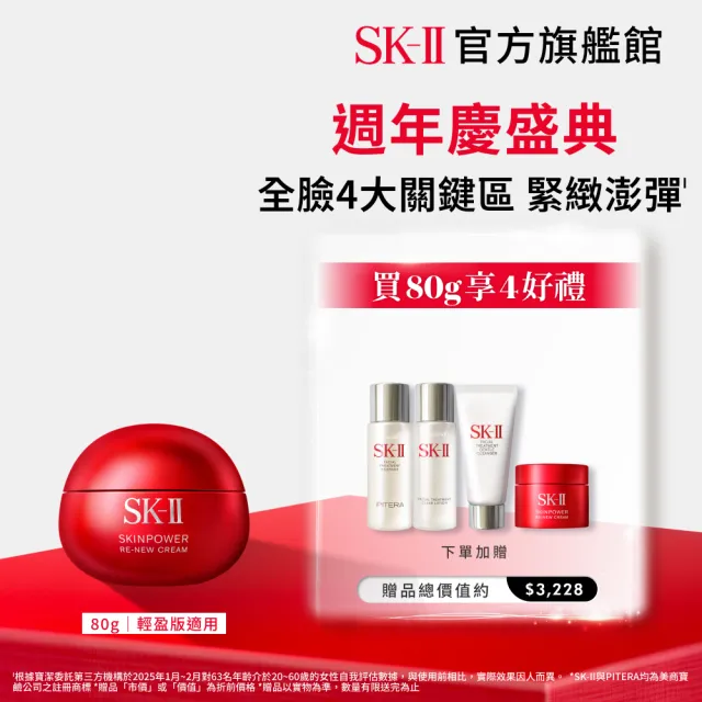 【SK-II】官方直營 肌源賦能煥顏活膚霜 80g(經典or輕盈任選/乳霜/臉部保養/澎彈/緊緻/大紅球)