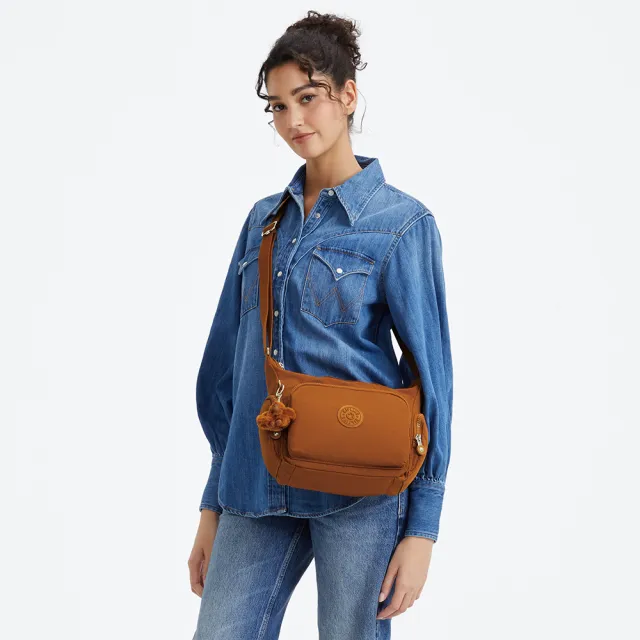 【KIPLING】品牌經典新款-牛角包 ★ 輕巧多袋實用側背包(多色任選) 女包