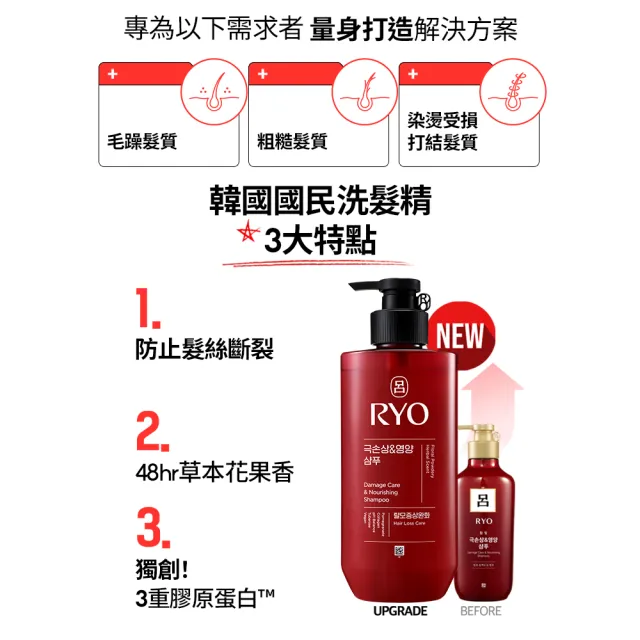 【RYO 呂】官方直營 全方位頭皮養護洗髮精 480ml x3入(染燙受損/控油去屑/豐盈蓬鬆/敏感護理)